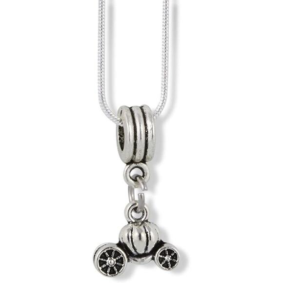 Dave The Bunny Jewelry - Pumpkin Carriage Cinderella Charm Snake Chain Necklace